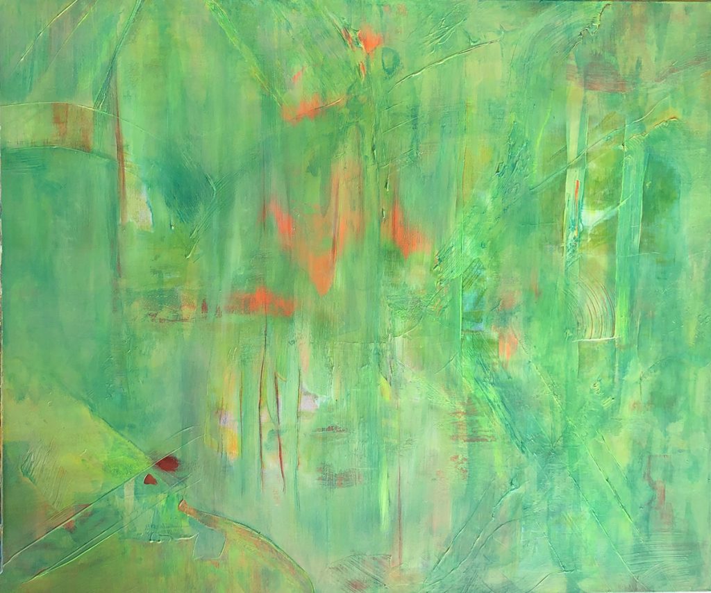 Ursula Schregel, Green for Future, 2019, Acryl auf Leinwand, 100x120